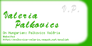 valeria palkovics business card